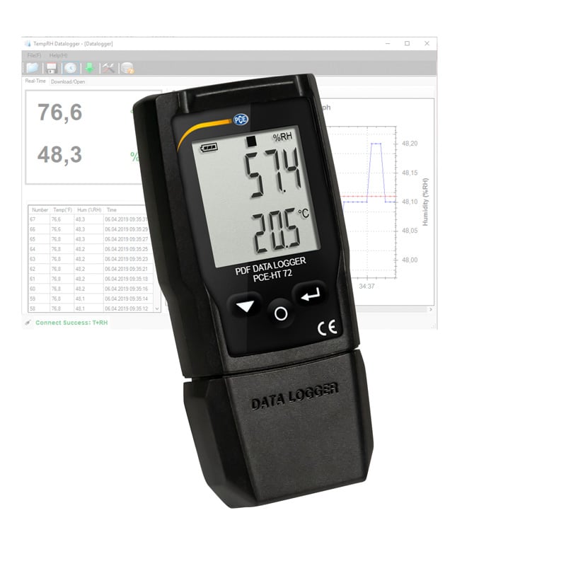 Termohigrómetro registrador USB PCE-HT 72