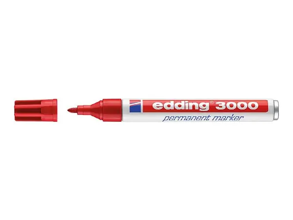 Rotulador permanente N° 3000 rojo edding