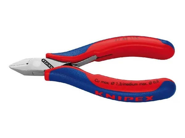 Cortaalambres electronica puntiagudo sin bisel 115mm KNIPEX