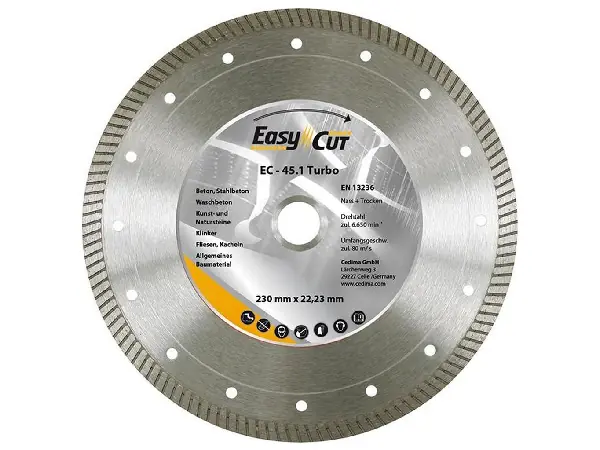 Disco de corte diagonal EC-45.1 180x1,6x10x25/22mm Cedima