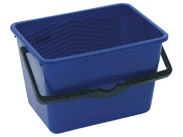 Cubo de pintura rectangular 14l azul con escala