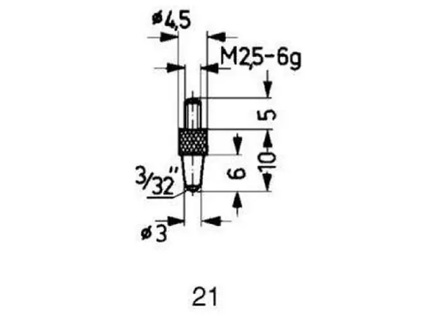 Calibre de medicion acerotipo 21/ 3.0mm KÄFER