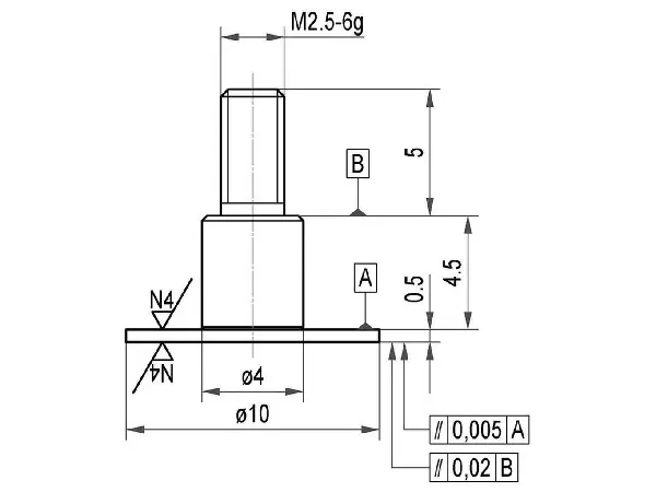 Calibre de medicion aceroplato 10x0,5mm KÄFER